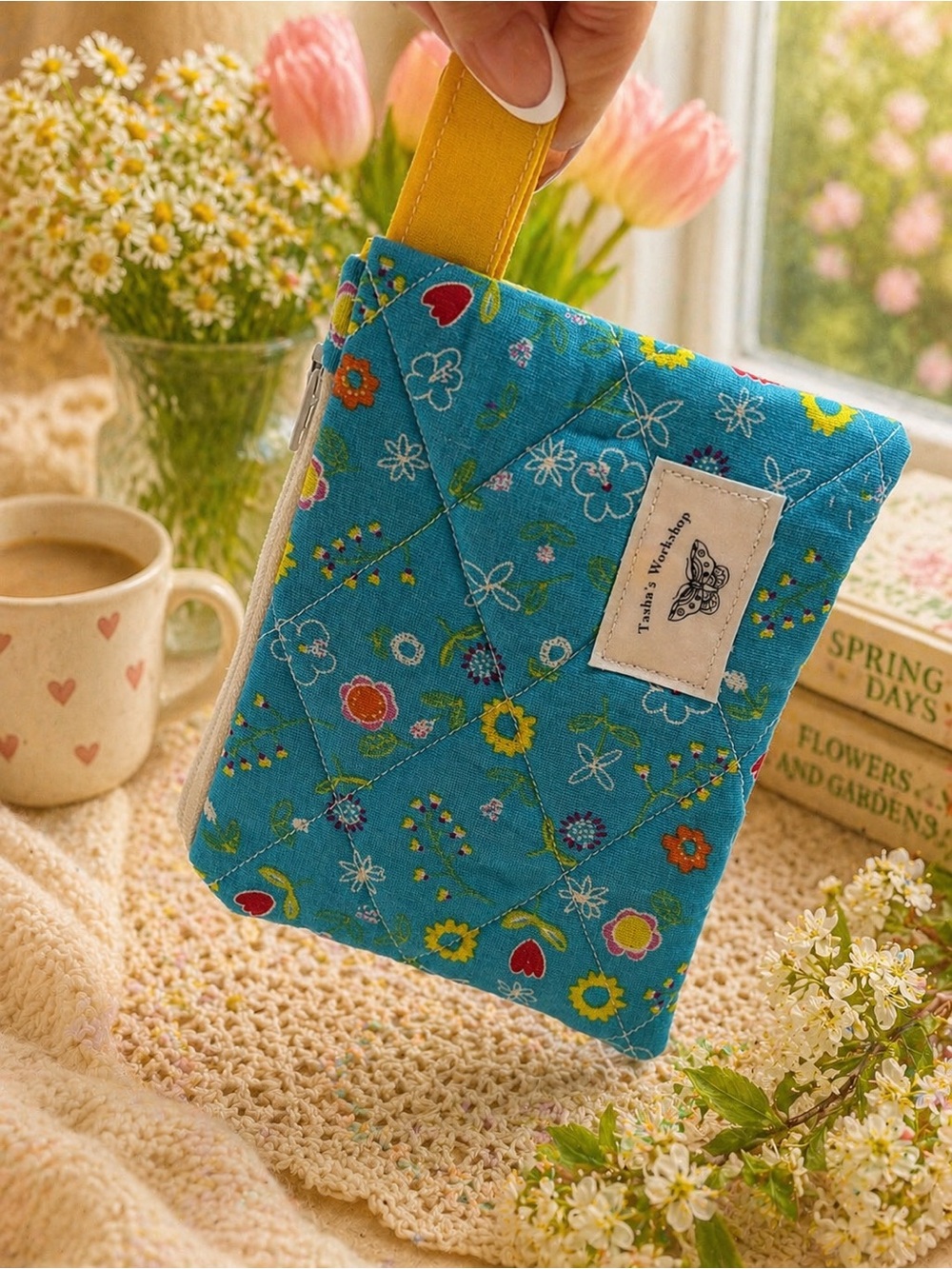 Spring Bloom Quilted Keychain Wallet - Picture 3 of 4